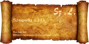 Szegedy Lili névjegykártya