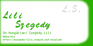 lili szegedy business card